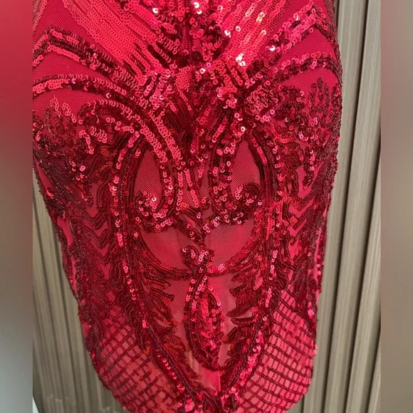 Elegant Red Sequin Dress - Picture 8 of 14